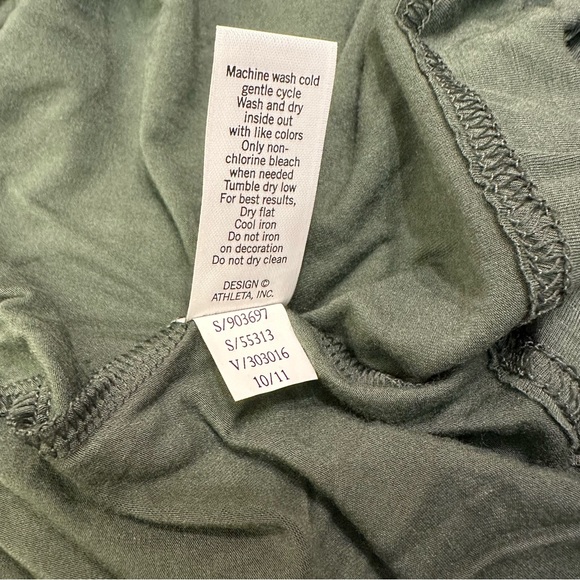 NWT Athleta faux-wrap dress in green floral print, size S - Picture 7 of 11